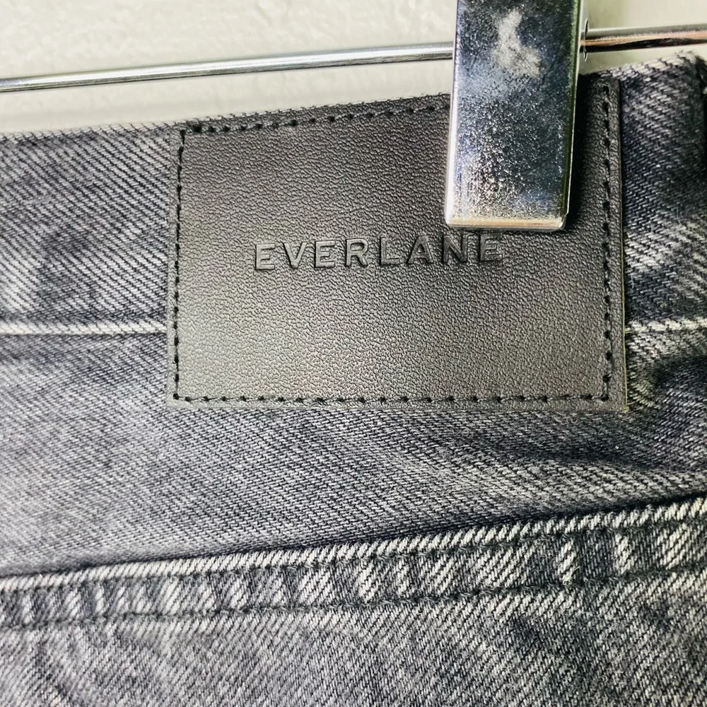 NWT Everlane The Raw Hem Black Denim Skirt Sz 23